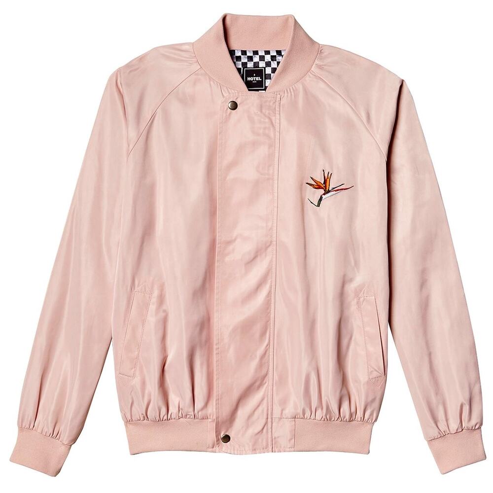 Hotel 1171 Pink Paradise Hotel Emoidered Bomber Jacket